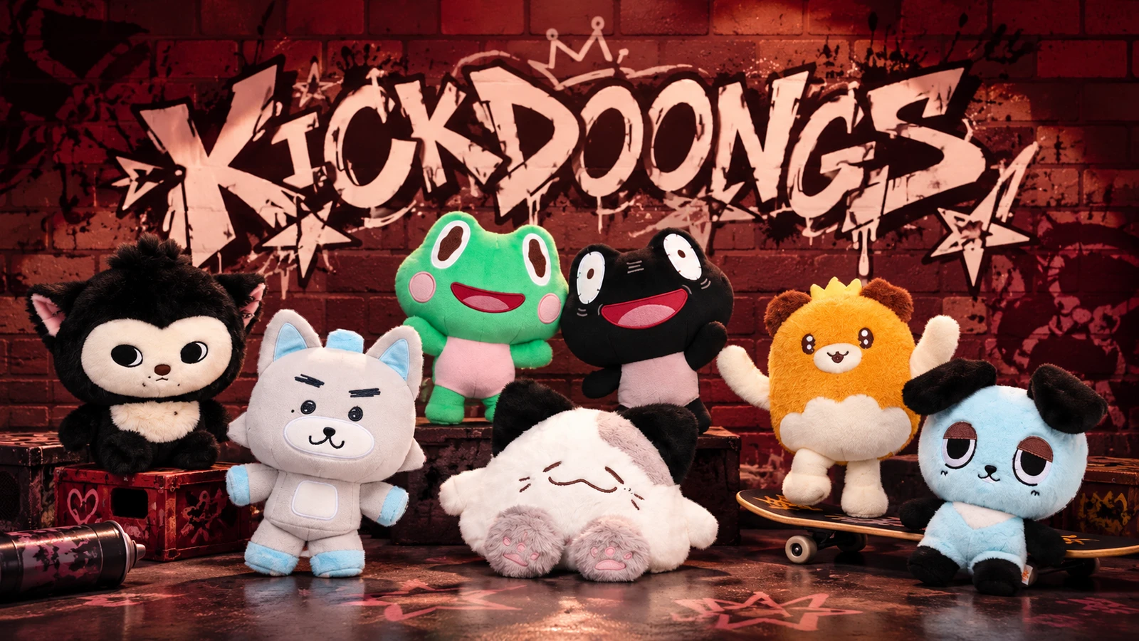 KICKDOONGSのキャラクターとグラフィティを組み合わせた紹介用イメージ(AI生成)