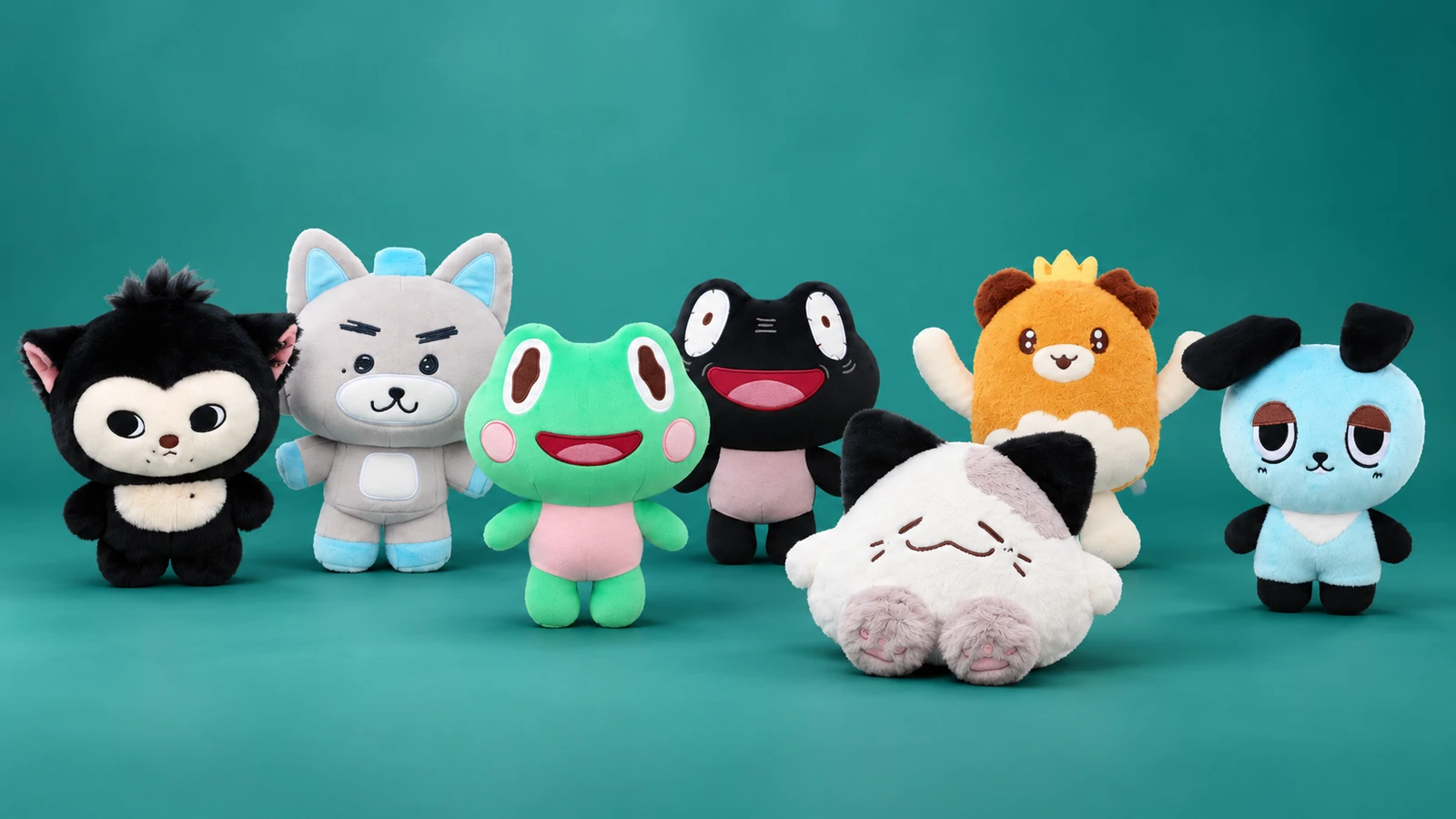KICKDOONGSのぬいぐるみをテーマにした横長の紹介用イメージ(AI生成)