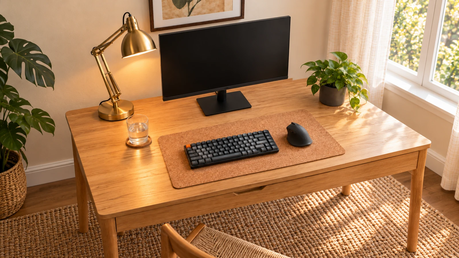 How to Combine Brass and Charcoal on an Oak Desk