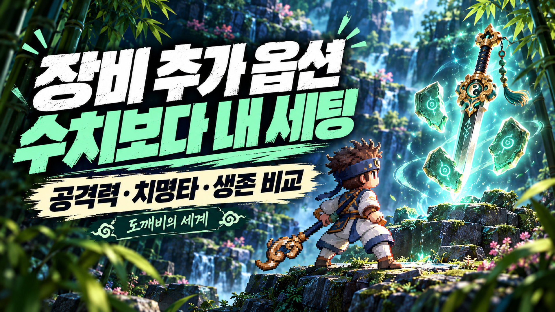 공격력과 치명타 및 생존 능력치를 자신의 세팅에 맞춰 비교하는 장비 추가 옵션 안내
