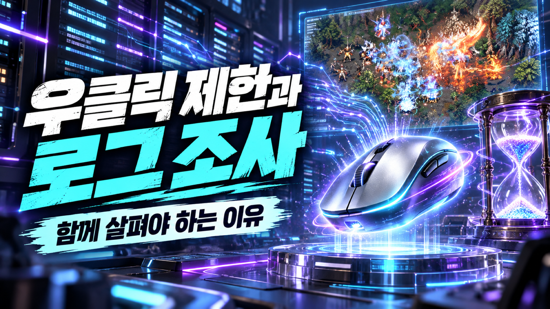 마우스와 모래시계 및 입력 기록을 표현한 우클릭 제한과 로그 조사 썸네일
