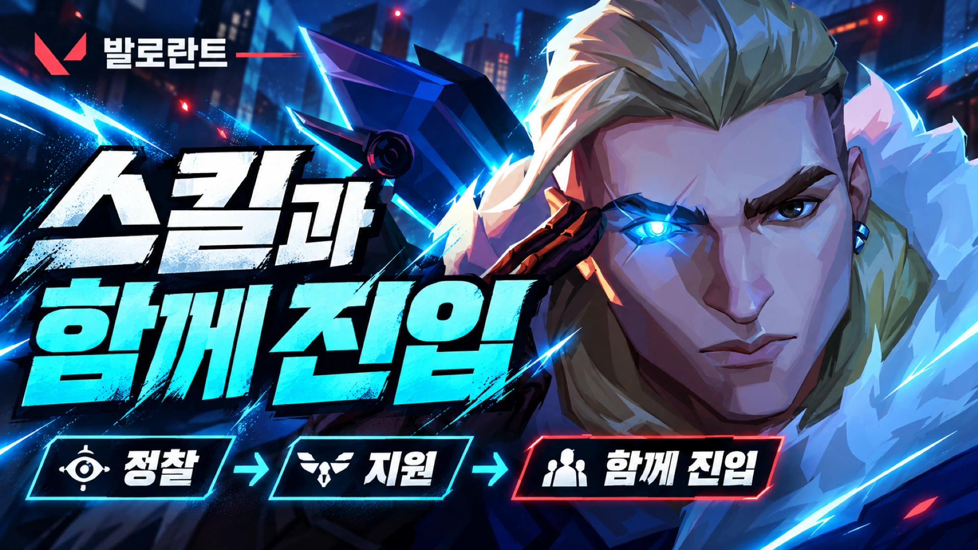 스킬과 함께 진입 — 정찰, 지원, 함께 진입 순서