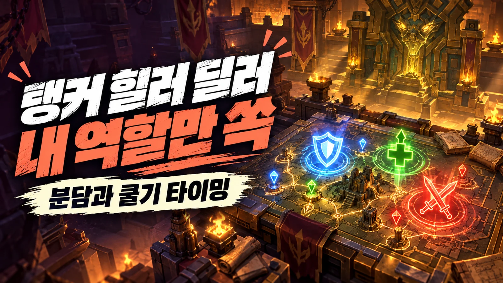 탱커 힐러 딜러의 역할 분담과 쿨기 타이밍을 정리한 썸네일