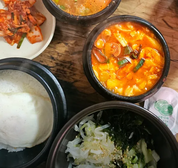 純豆腐チゲ+石焼ビビンバ