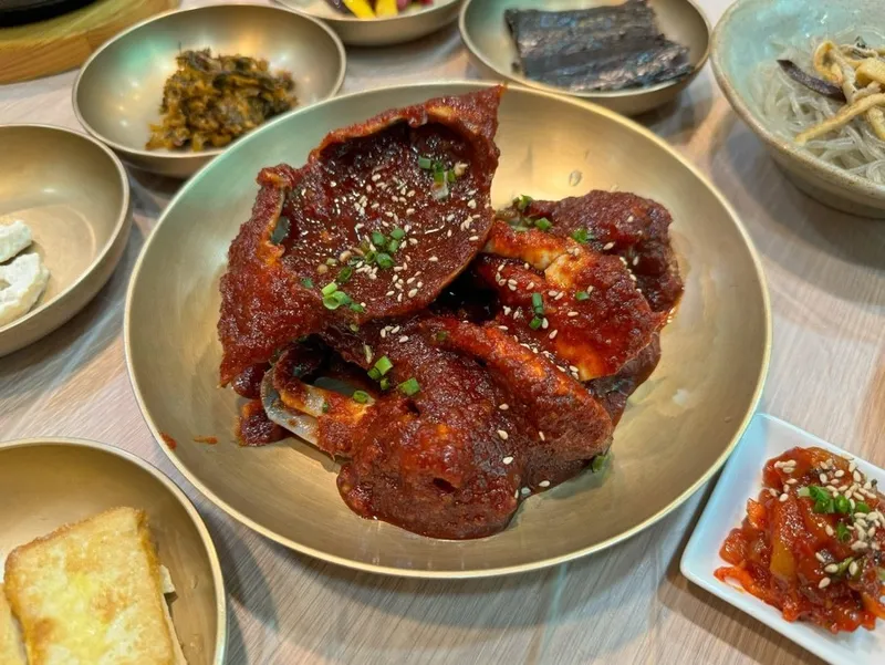 ワタリガニの唐辛子味噌漬け定食