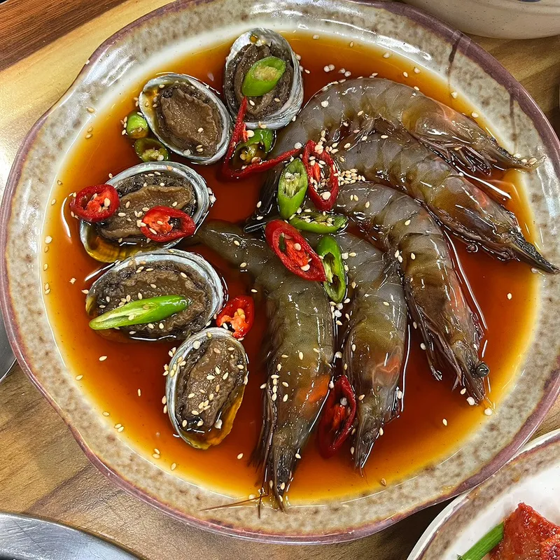 アワビとエビの醤油漬けセット