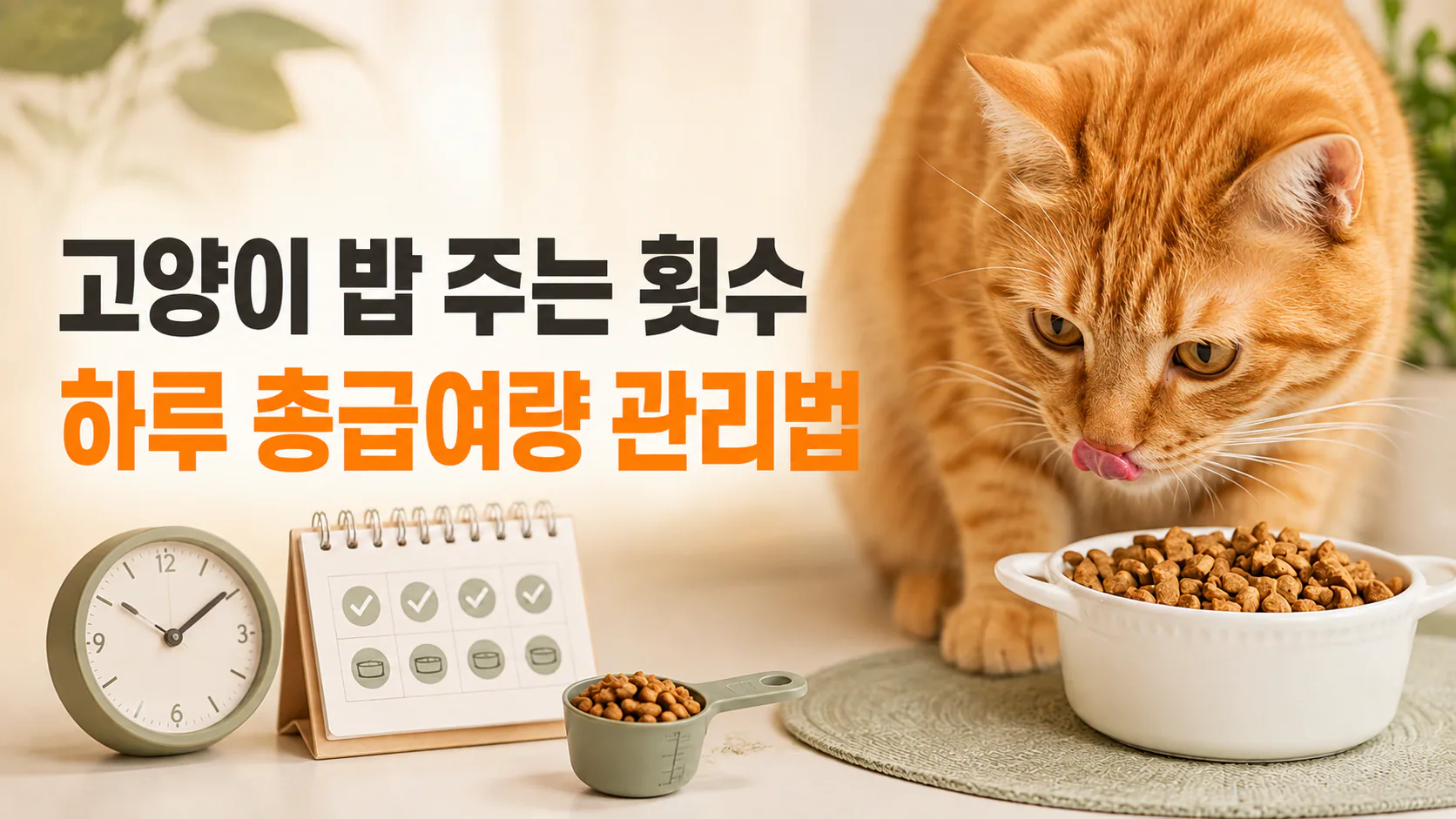 고양이 밥 주는 횟수 자율급식보다 중요한 하루 총급여량 관리법