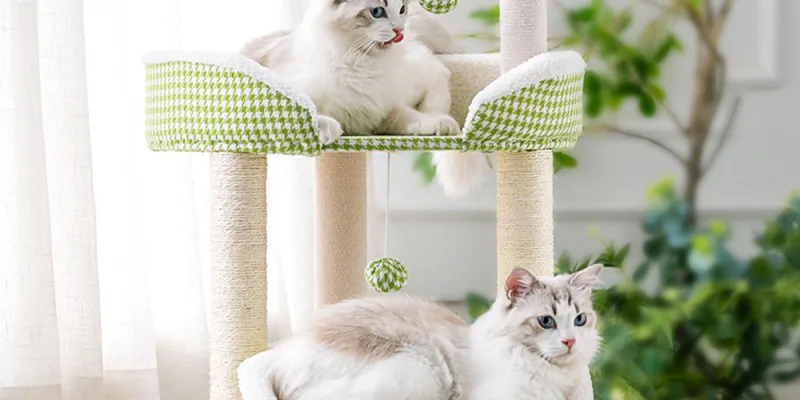 캣냐옹 체크 미니 고양이 캣타워