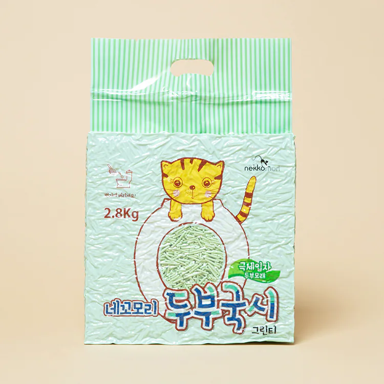 네꼬모리 두부국시 극세입자 그린티 고양이 모래 2.8kg